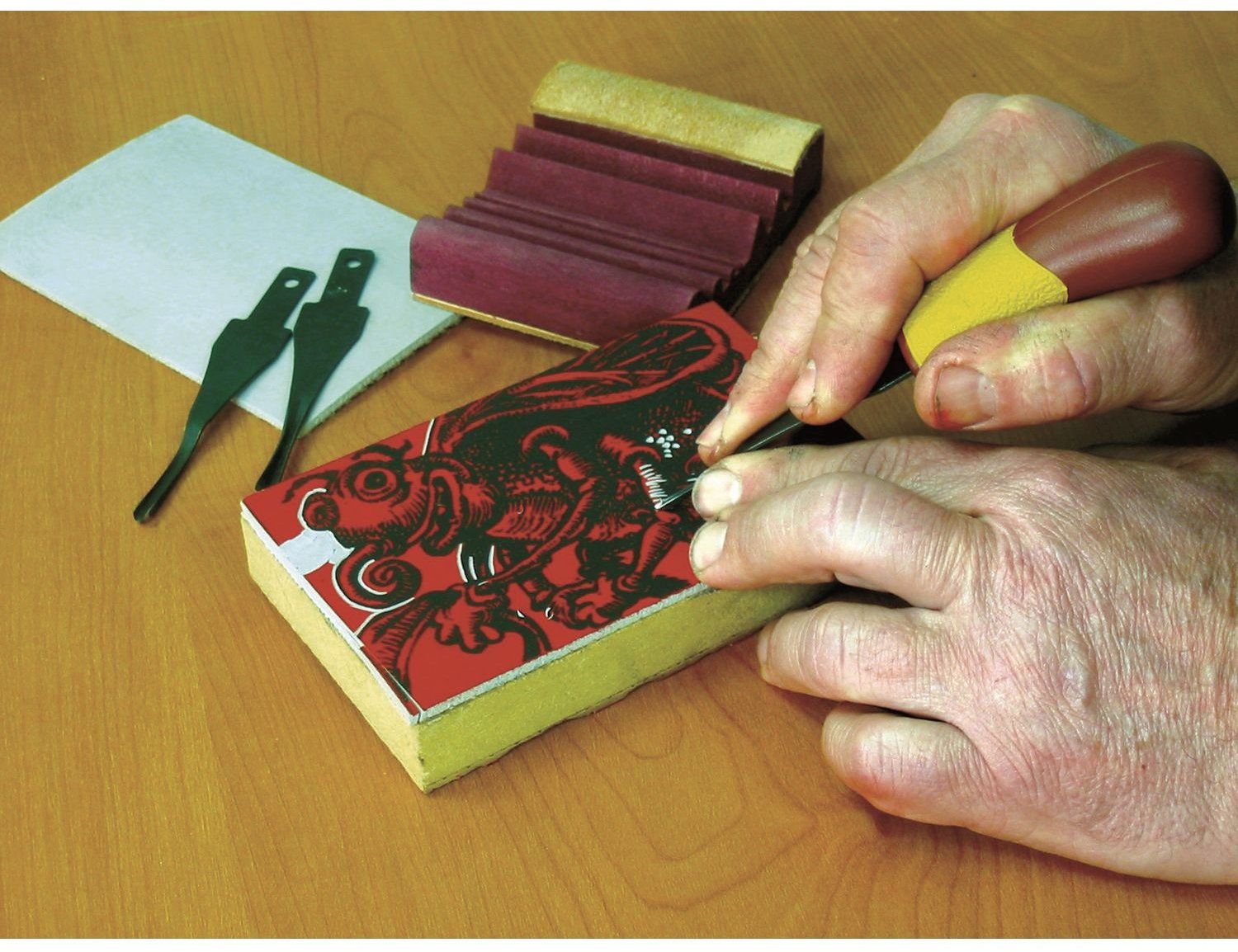 Flexcut 5 Piece Lino & Relief Printmaking Set SK130 Classic Hand