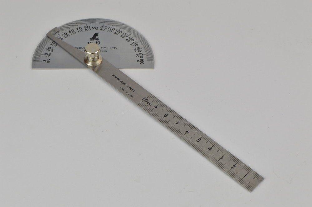 Shinwa Protractor No.19 Chrome Finish Classic Hand Tools Limited