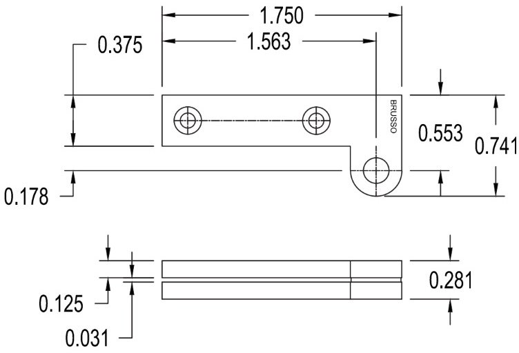 Brusso Brass Offset Pivot Hinge L37 Classic Hand Tools Limited