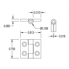Brusso Brass Butt Hinge CB-301 Brusso Brass Butt Hinge CB-301