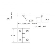 Brusso Brass Butt Hinge CB-303 Brusso Brass Butt Hinge CB-303