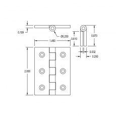 Brusso Brass Butt Hinge CB-407 Brusso Brass Butt Hinge CB-407