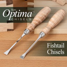 Blue Spruce Optima Fishtail Chisels - Curly Maple Blue Spruce Optima Fishtail Chisels - Curly Maple