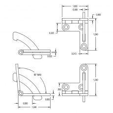 Brusso Brass Quadrant Hinge HD-638 Brusso Brass Quadrant Hinge HD-638