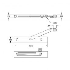 Brusso Brass Box Lid Stay JB-250