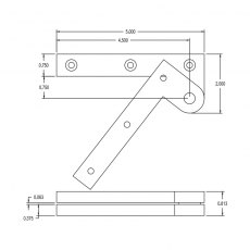 Brusso Brass Offset Pivot Hinge L-19 Brusso Brass Offset Pivot Hinge L-19