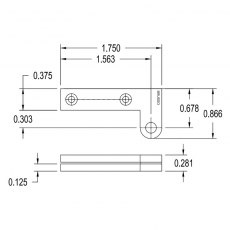 Brusso Brass Offset Pivot Hinge L-39 Brusso Brass Offset Pivot Hinge L-39