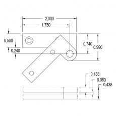 Brusso Brass Offset Pivot Hinge L-87 Brusso Brass Offset Pivot Hinge L-87