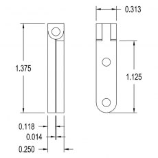 Brusso Brass Side Rail Hinge SR-638 Brusso Brass Side Rail Hinge SR-638