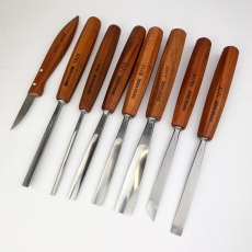 Pfeil Carving Tools Set of 8 with Roll [Preowned, Unused, SOLD]