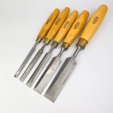5 Bevel Edge Chisels (with Boxwood Handles) - Marples, Sheffield [Preowned, SOLD]