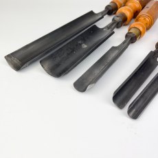 5 Vintage Boxwood London Pattern handled gouges by Robert Sorby [Preowned, SOLD]