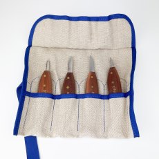 Set of 4 Pfeil Sculpture Carving Knives in Roll  [Pre-owned, As New, SOLD]