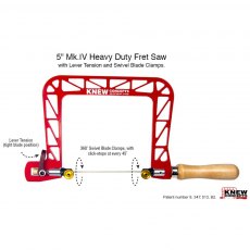 Knew Concepts Mk.IV Heavy Duty Fret Saw with Lever Tension & Swivel Blade Clamps Knew Concepts Mk.IV Heavy Duty Fret Saw with Lever Tension & Swivel Blade Clamps