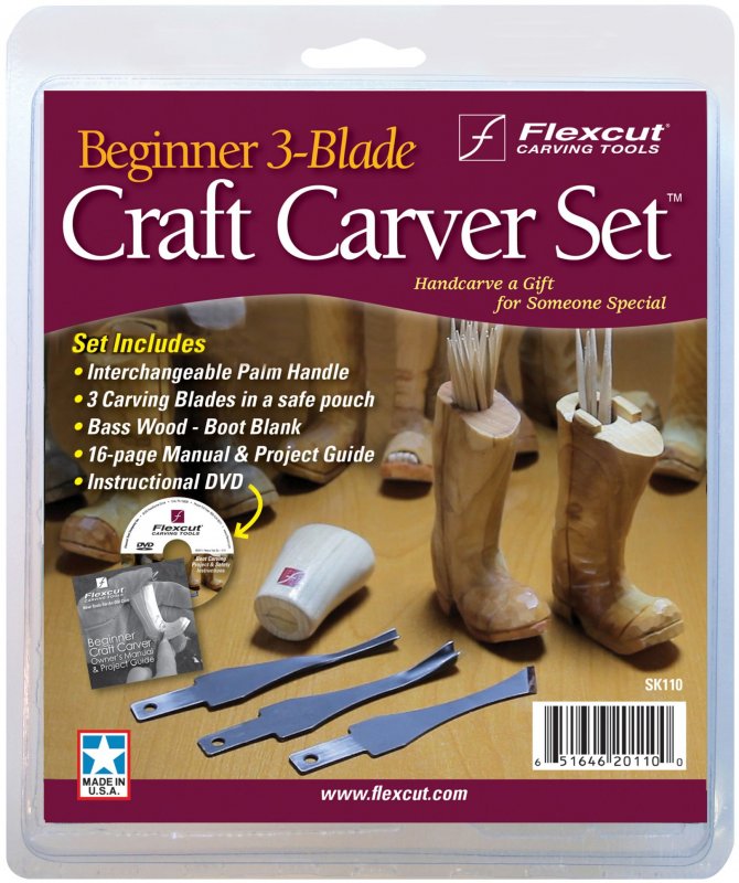 Flexcut Flexcut Beginners 3 Blade Craft Carver Set SK110