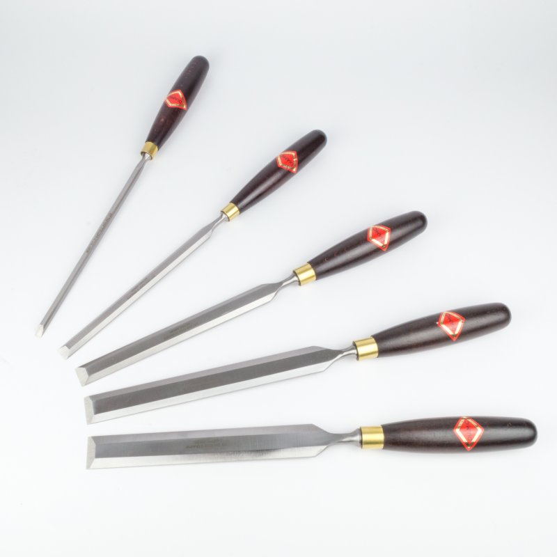 Henry Taylor Tools Henry Taylor Long Thin Bevel Edge Paring Chisels Set of 5