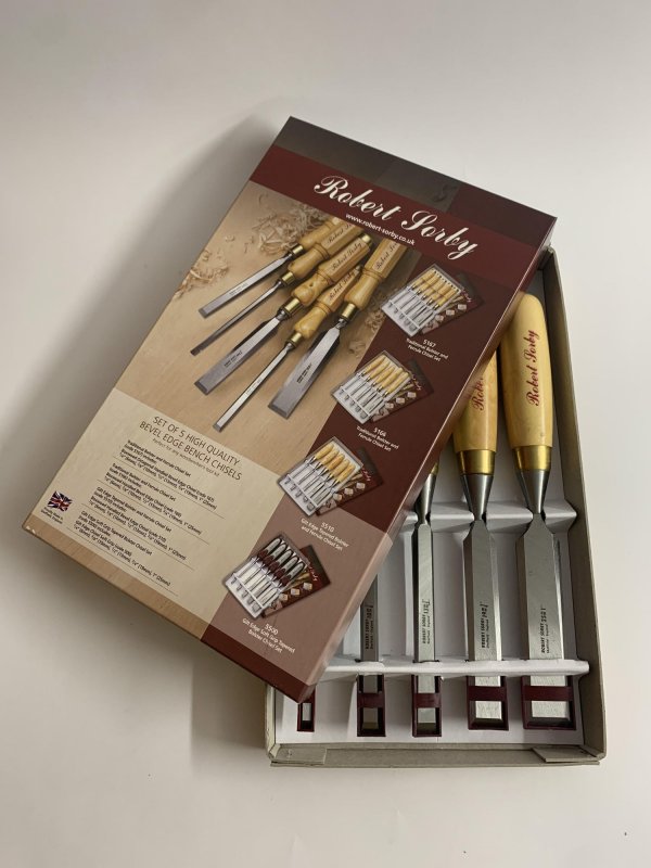 Robert Sorby Robert Sorby Set of 5 Gilt Edge Chisels - Boxwood