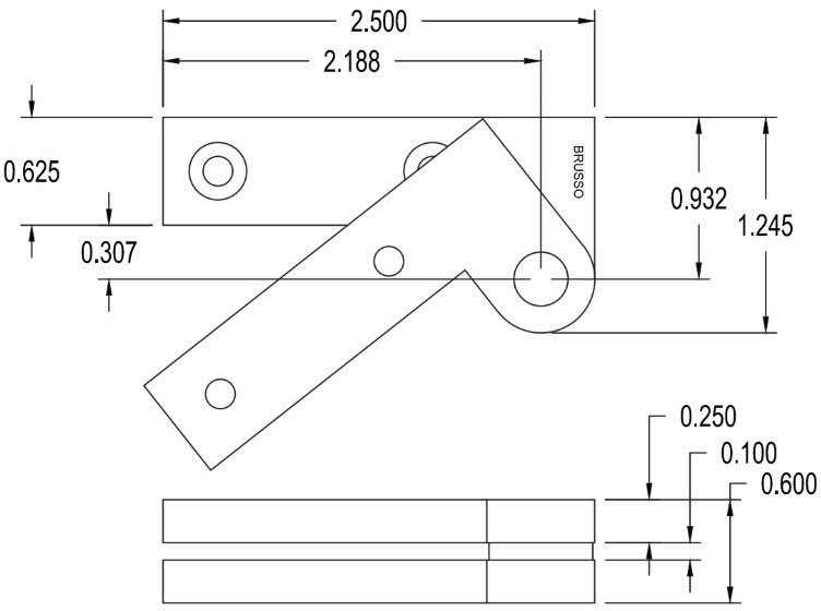 Brusso Brass Offset Pivot Hinge L93 Classic Hand Tools Limited