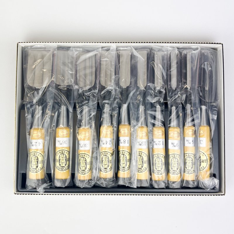 Friday Finds IYOROI Japanese Chisels (with Boxwood Handles) - Set of 10 [Preowned, Unused, SOLD]