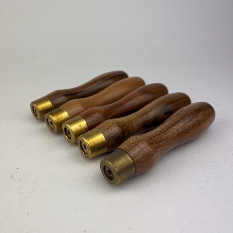 Friday Finds 5 French Walnut Handles (with Tapered Brass Ferrules) [Clearance, SOLD]