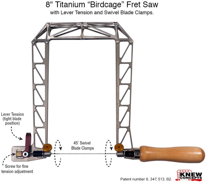 Knew Concepts Birdcage Titanium Fret Saw with Lever Tension - Classic ...