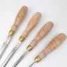 Friday Finds Blue Spruce Toolworks – Set of 4 Dovetail chisels – curly maple handles [Pre-owned]